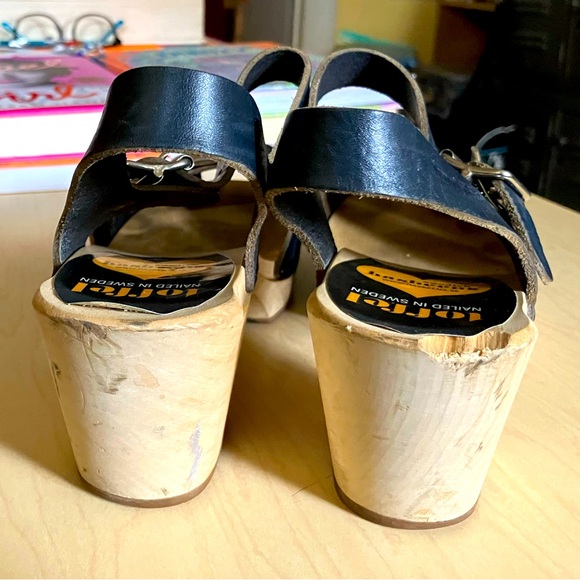 Blue Swedish Hasbeen Peep-toe Clogs with ankle strap size 38 (7.5 - 8 US) - Picture 4 of 5